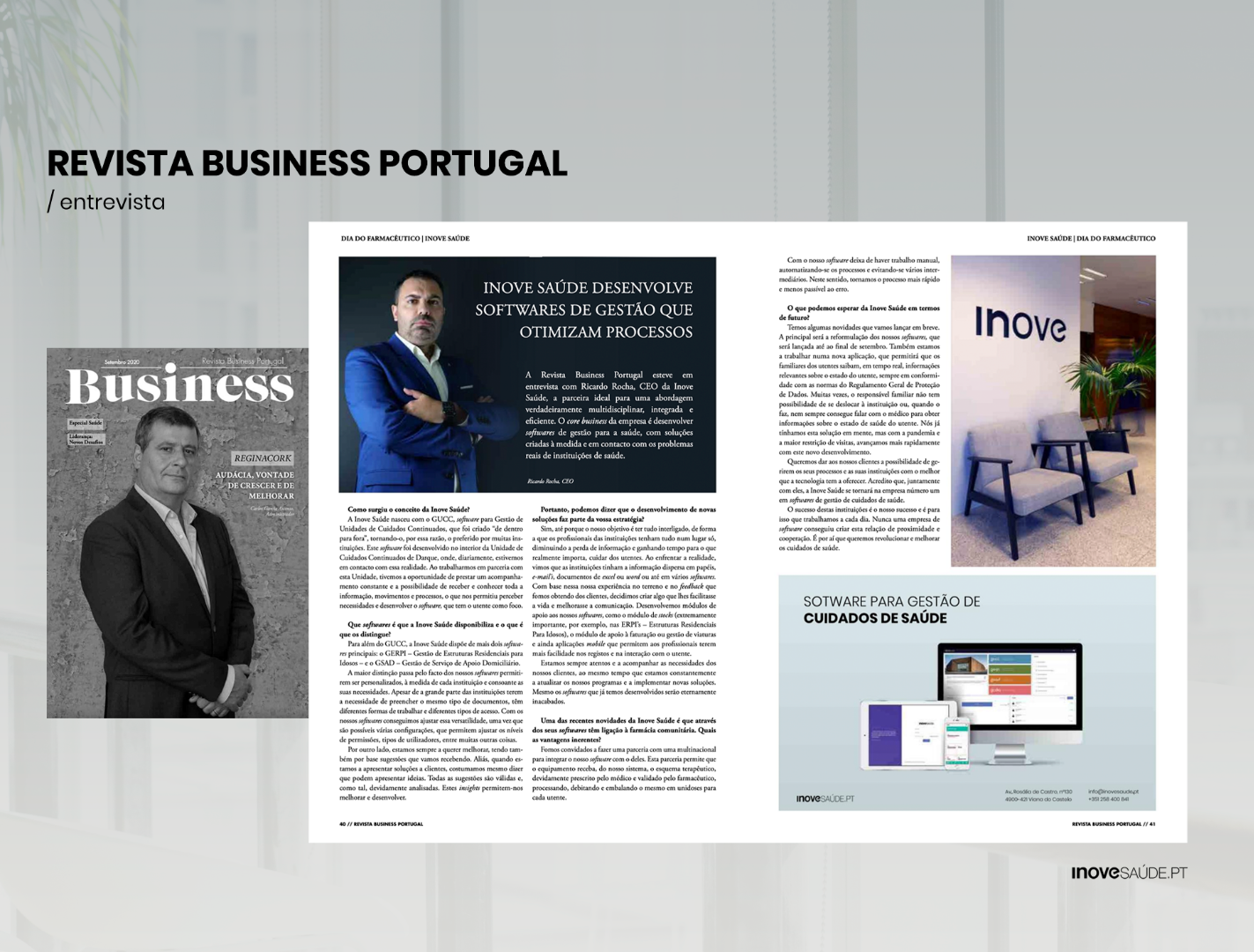 Ricardo Rocha, CEO da Inove Saúde, em entrevista à revista Business Portugal 